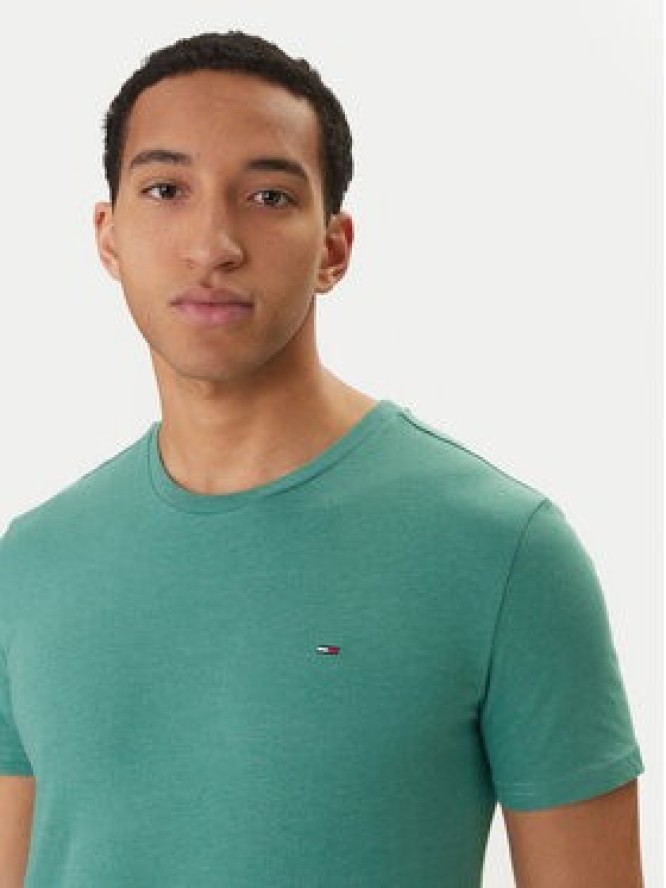 Tommy Jeans T-Shirt DM0DM20363 Zielony Slim Fit