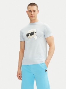 KARL LAGERFELD T-Shirt 755073 552251 Błękitny Regular Fit