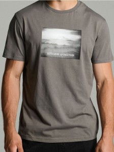 Bawełniana koszulka z nadrukiem - szary