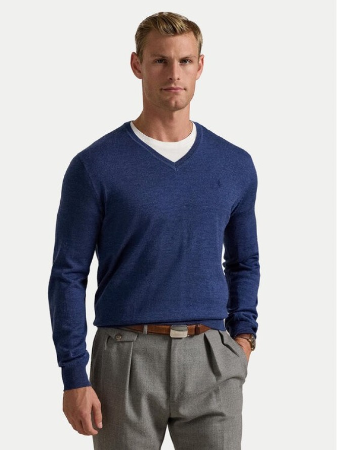 Polo Ralph Lauren Sweter 710946142006 Granatowy Slim Fit