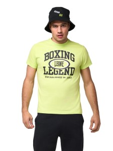 Leone Active Męska koszulka z krótkim rękawem i nadrukiem „Legenda boksu”
