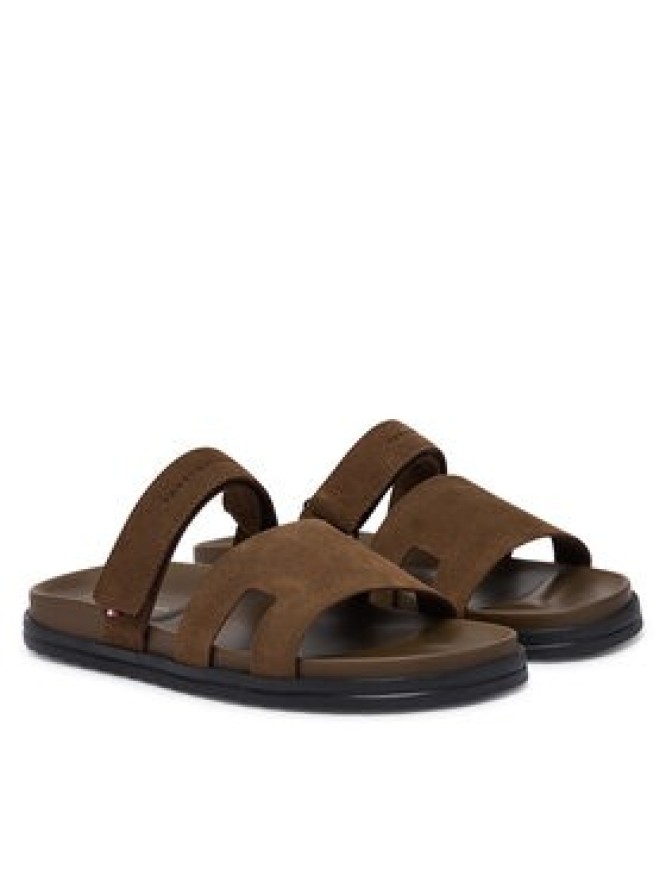 Tommy Hilfiger Klapki Adjustable Premium Suede Sandal FM0FM05774 Brązowy