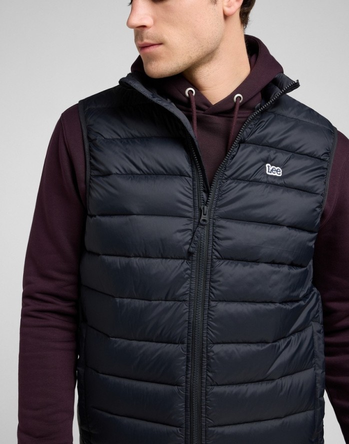 MESKA KURTKA LEE STAND COLLAR PUFFER VEST BLACK 112370535