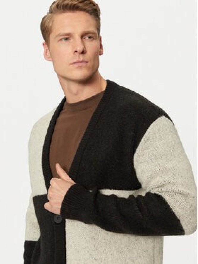 Solid Kardigan Manning 21108282 Czarny Regular Fit