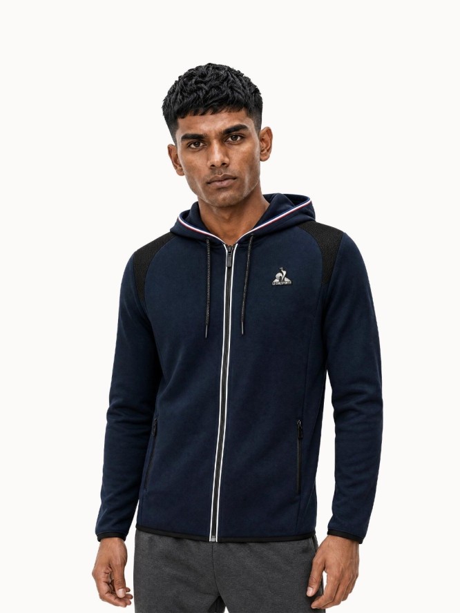 Bluza z kapturem z pełnym zamkiem błyskawicznym Le Coq Sportif Coq D'argent N°1