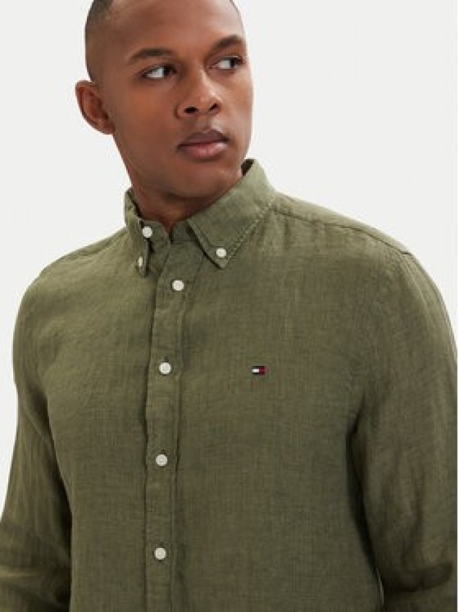 Tommy Hilfiger Koszula MW0MW41530 Zielony ciemny Regular Fit