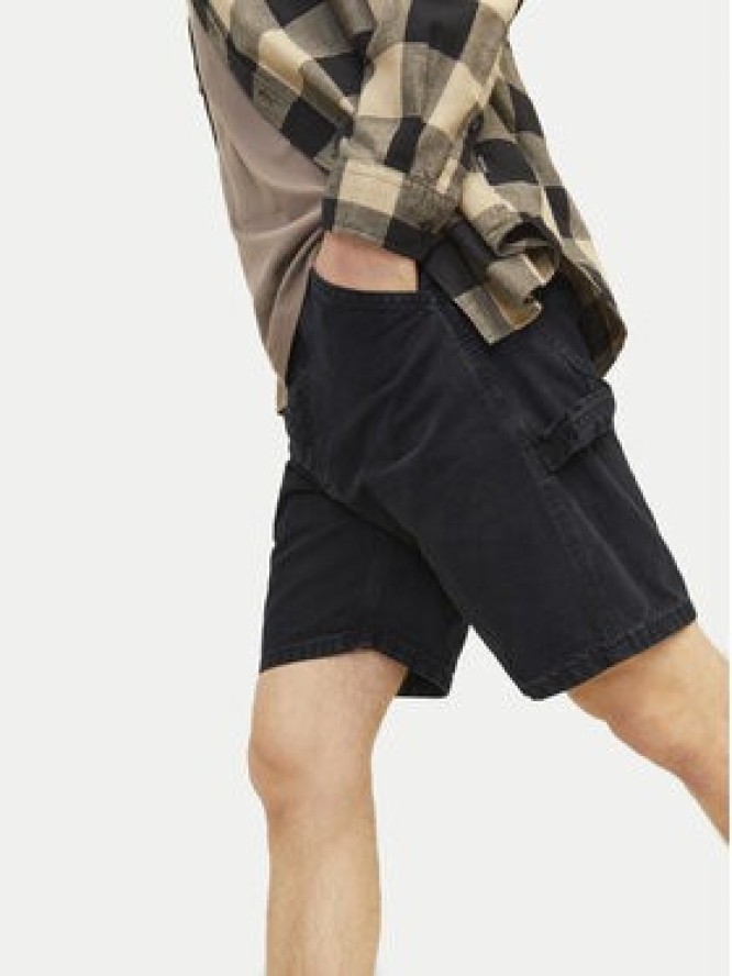 Jack & Jones Szorty jeansowe Jjitony 12252814 Czarny Loose Fit