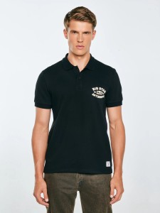 Koszulka męska polo czarna Livier 906