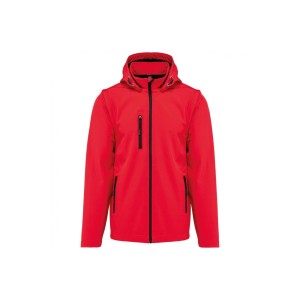 Kurtka 3-warstwowa z kapturem i odpinanymi rękawami Kariban Softshell