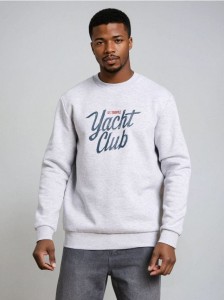 Bluza crewneck z napisem - szary
