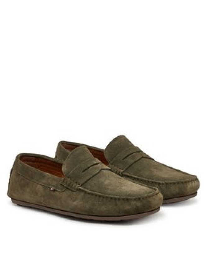 Tommy Hilfiger Mokasyny Casual Hilfiger Suede Driver FM0FM04998 Zielony