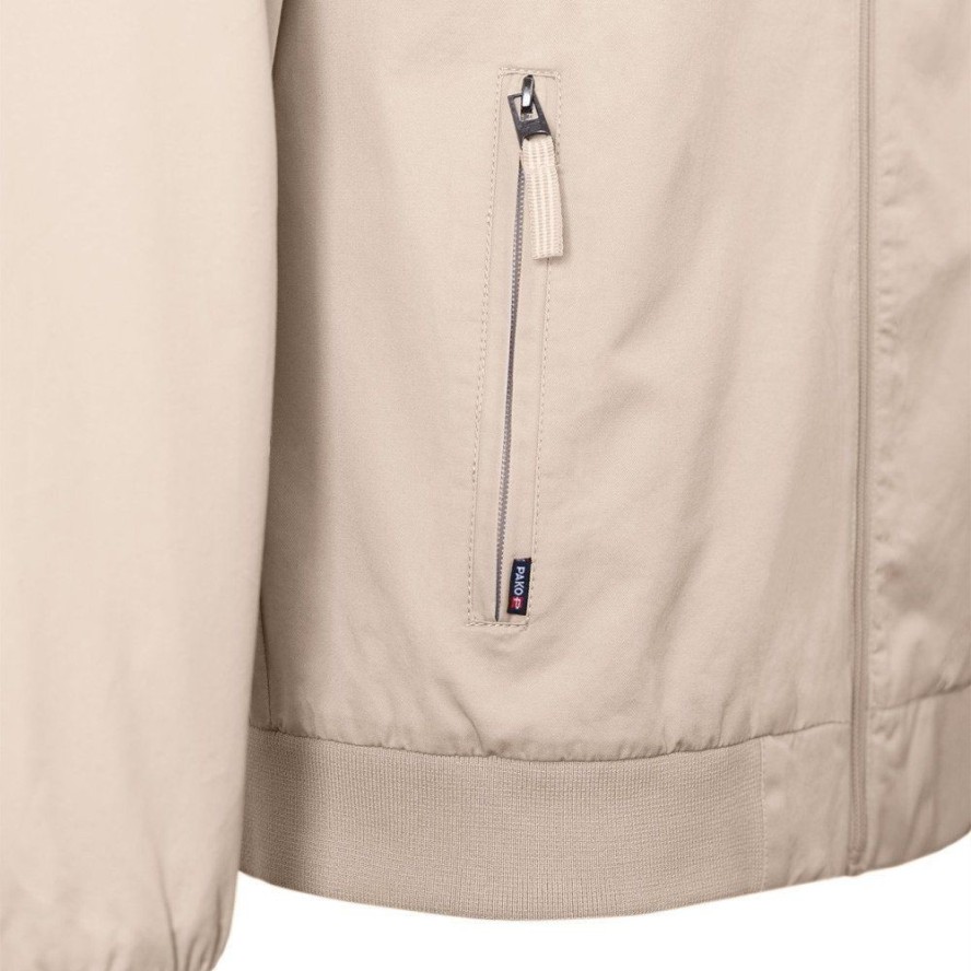 Lekka Bawełniana Wiatrówka, Przejściowa Kurtka Męska - Pako Jeans - Beżowa