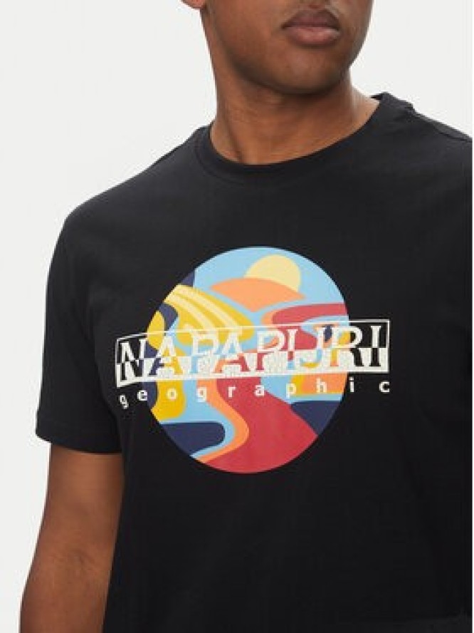 Napapijri T-Shirt S-Valdor NP0A4IE6 Czarny Regular Fit