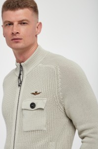 Sweter męski zapinany na zamek AERONAUTICA MILITARE