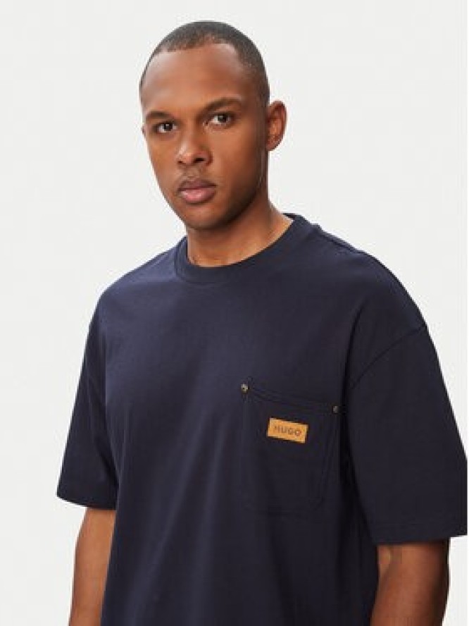 HUGO T-Shirt Nevado 50564045 Granatowy Loose Fit