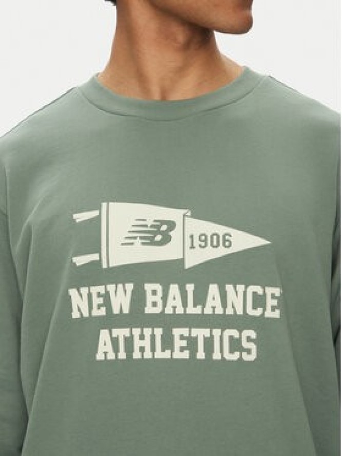 New Balance Bluza MT51929DKJ Zielony Relaxed Fit