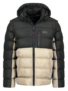 Geographical Norway Kurtka zimowa "Badamo" w kolorze beżowo-czarnym rozmiar: L