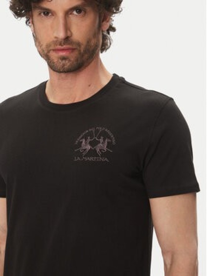 La Martina T-Shirt Vernie MAR009 JS206 Czarny Regular Fit