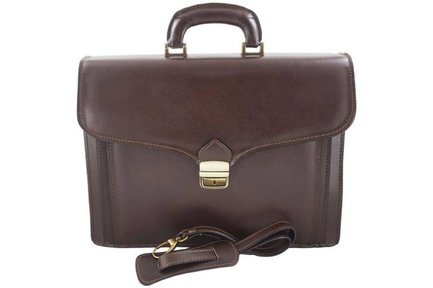 Męska aktówka skórzana BARBERINI'S c. brązowa 601-11