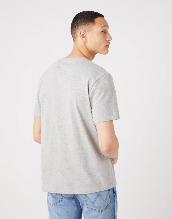 WRANGLER FRAME LOGO TEE MĘSKI T-SHIRT KOSZULKA NADRUK MID GREY W70JD3X37 112320767