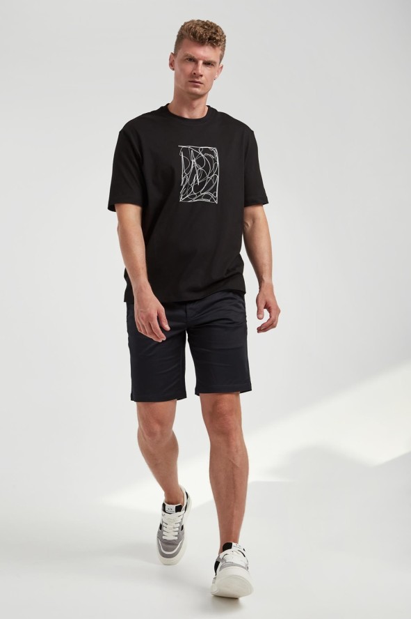 T-shirt męski z haftem ARMANI EXCHANGE