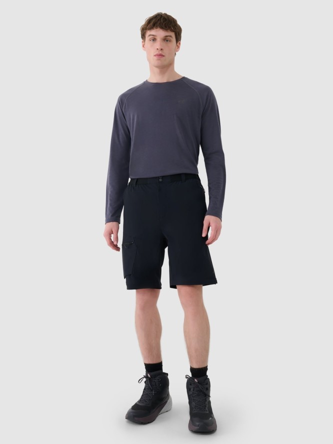 4F Spodnie trekkingowe 2w1 męskie - czarne XXL