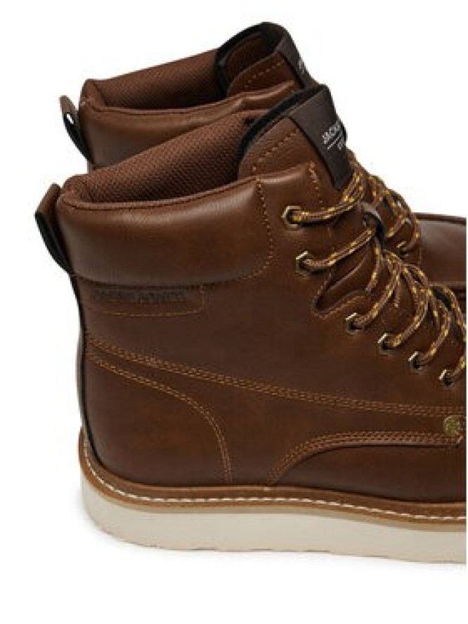 Jack & Jones Trapery Jfwarchway Pu Moc Boot Lace-Up Boots 12257971 Brązowy