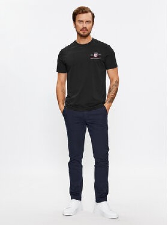 Gant T-Shirt Reg Archive Shield Emb Ss 2067004 Czarny Regular Fit