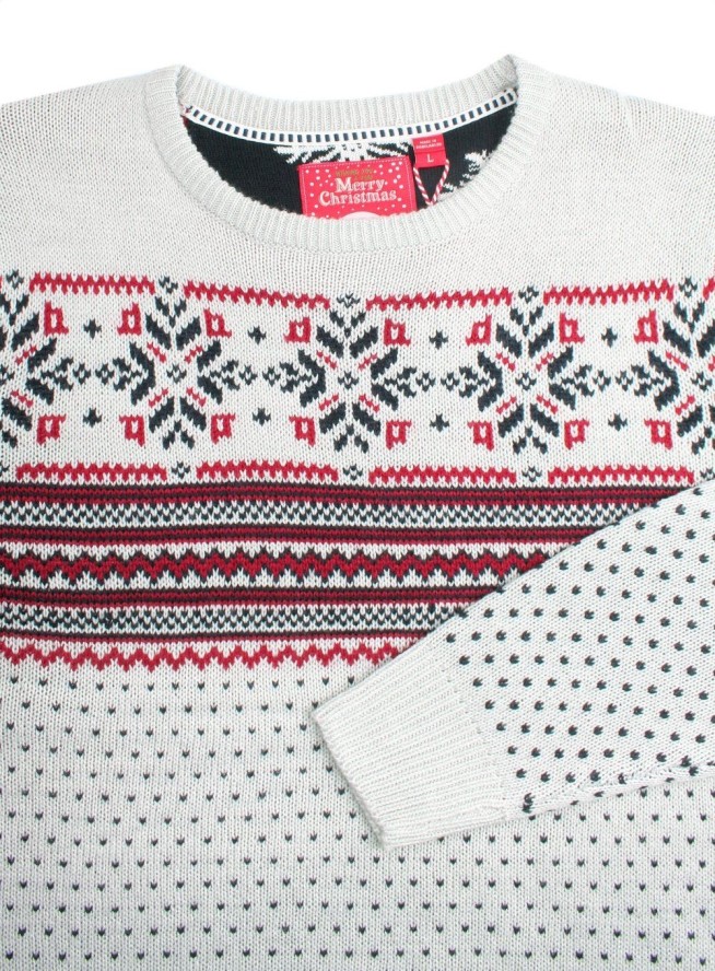 Jasny, Świąteczy Sweter z Norweskim Wzorem - Brave Soul