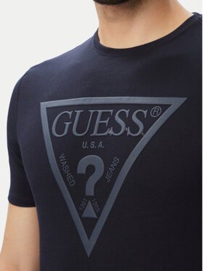 Guess T-Shirt M6YI71 K3745 Granatowy Slim Fit
