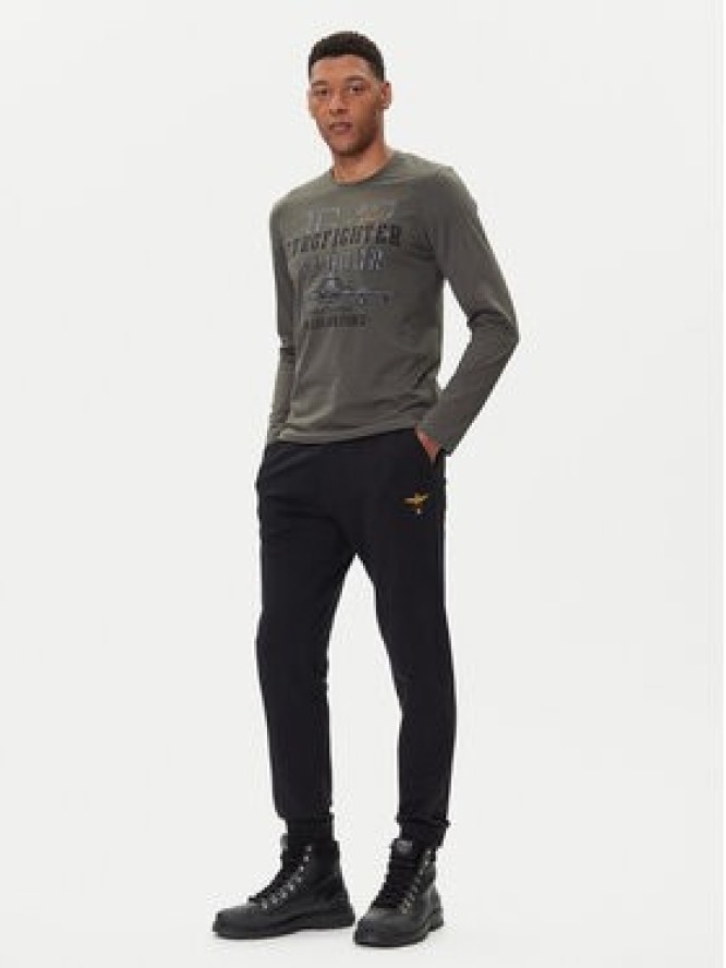 Aeronautica Militare Spodnie dresowe 252PF0872UF00459 Czarny Regular Fit
