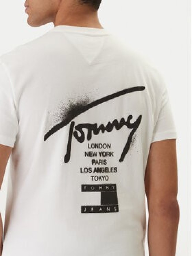 Tommy Jeans T-Shirt DM0DM22553 Biały Regular Fit