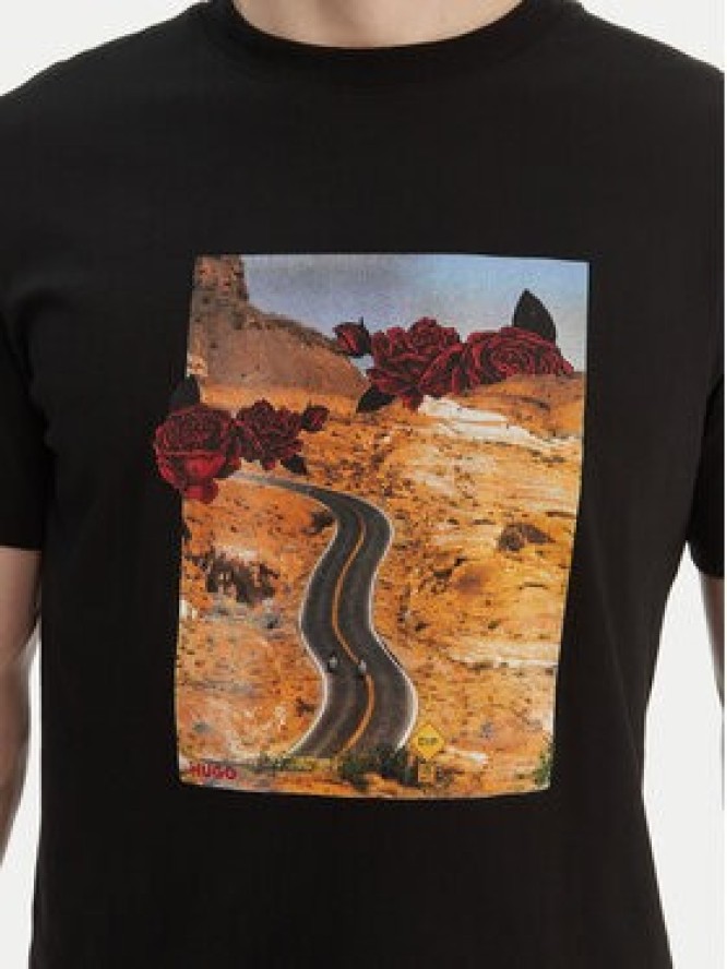 HUGO T-Shirt Dikerd 50564024 Czarny Relaxed Fit
