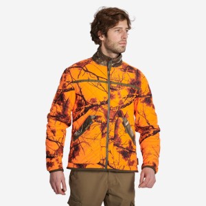 Kurtka Solognac ocieplana dwustronna camo treemetic/treemetic fluo
