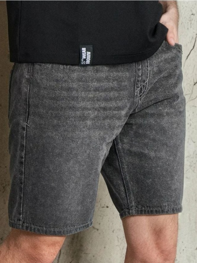 Szorty jeansowe jogger - szary