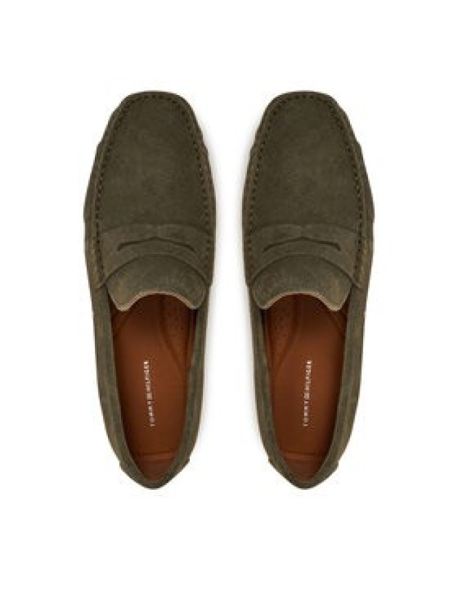 Tommy Hilfiger Mokasyny Casual Hilfiger Suede Driver FM0FM04998 Zielony