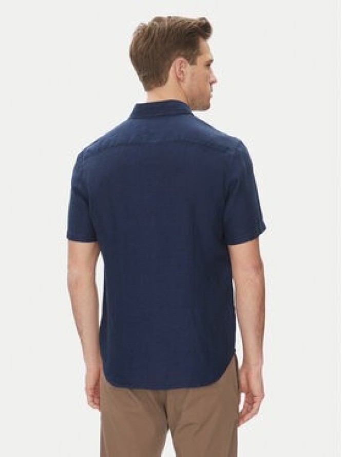 Michael Kors Koszula CS1400I4YT Granatowy Slim Fit