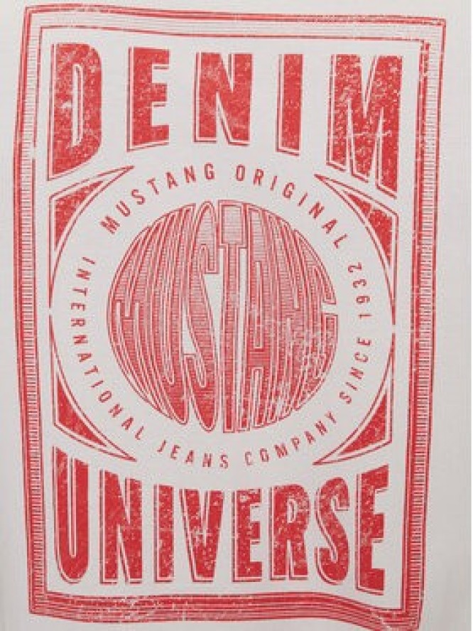 Mustang T-Shirt Akron 1016869 Écru Relaxed Fit