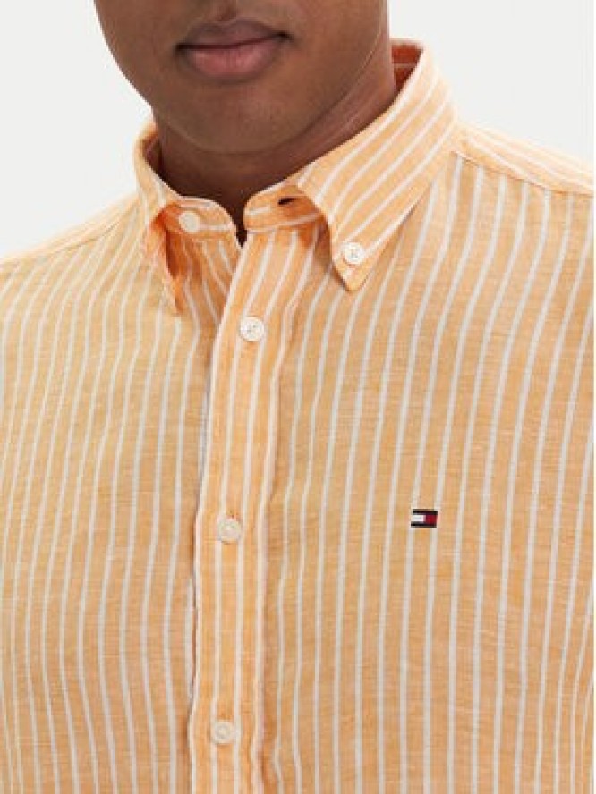 Tommy Hilfiger Koszula Bengal MW0MW42400 Pomarańczowy jasny Regular Fit