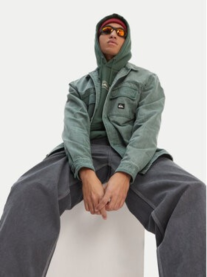 Quiksilver Koszula jeansowa Mohab Washed Twill EQYWT04654 Zielony Oversize