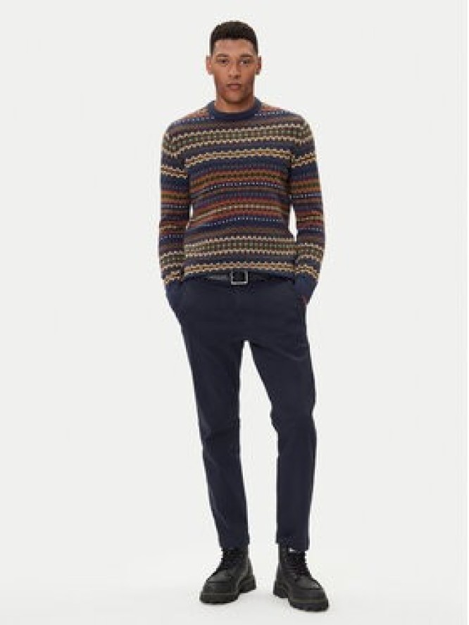 Barbour Sweter Case Fair MKN1027NY72 Granatowy Regular Fit