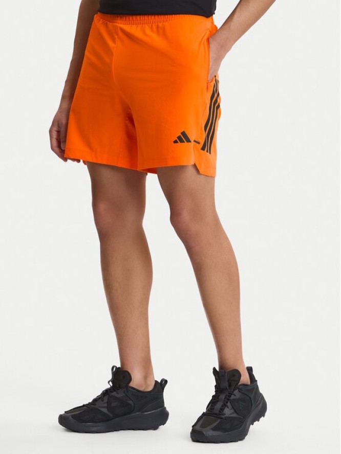 adidas Szorty sportowe D4T PrimeLift 3 Stripes KA1197 Pomarańczowy Regular Fit