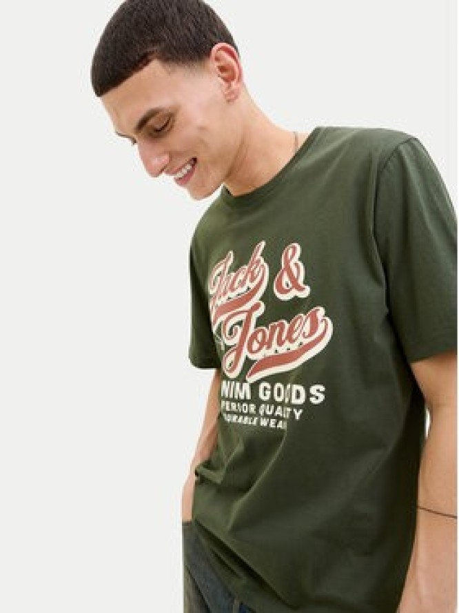 Jack & Jones T-Shirt Logo 12279535 Zielony Standard Fit