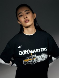 4F T-shirt regular z nadrukiem uniseks 4F x Drift Masters - czarny XL
