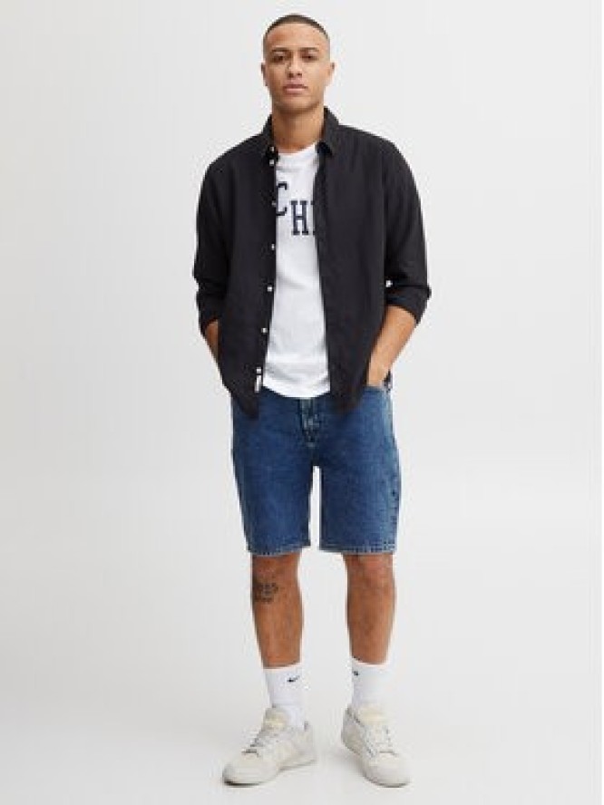 Solid Szorty jeansowe 21107657 Niebieski Straight Fit