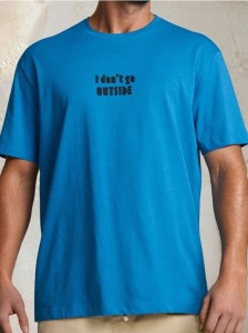 Koszulka o luźniejszym fasonie - niebieski