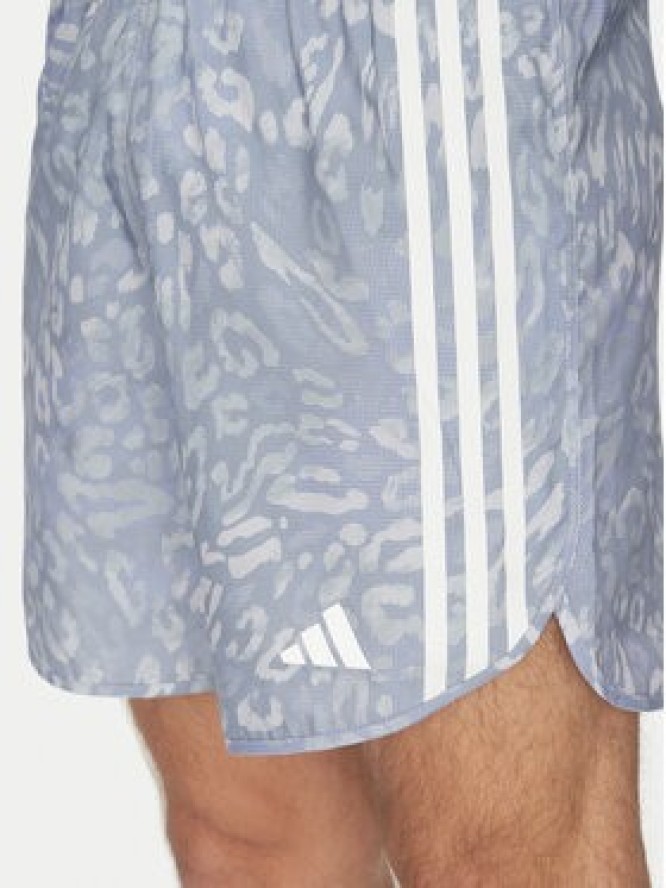 adidas Szorty sportowe Own the Run 3-Stripes JD7769 Niebieski Regular Fit