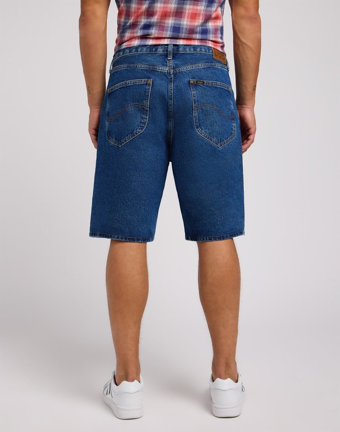 LEE MESKIE SPODNIE ASHER SHORT MID STONE WASH 112349331 L70U018040