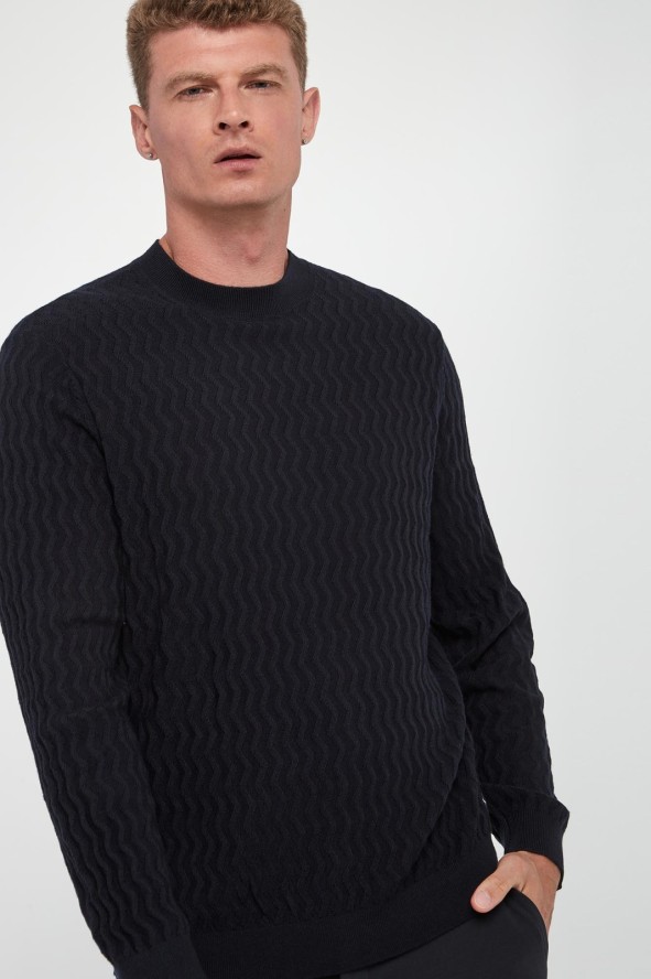 Sweter męski z wełny dziewiczej ARMANI EXCHANGE