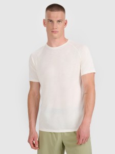 4F Koszulka do biegania szybkoschnąca męska - biała M